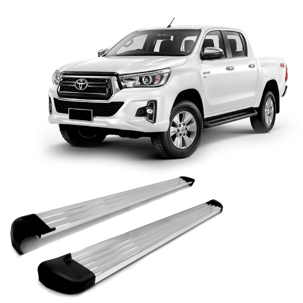 Estribo Lateral em Alumínio Polido Toyota Hilux Cabine Dupla 2016 a 2021